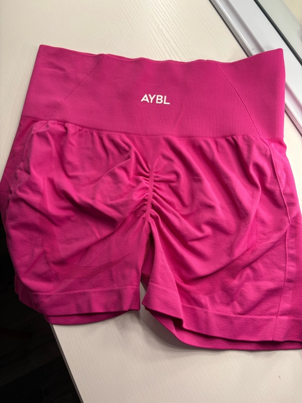 AYBL Hot Pink High-Waist Scrunch-Back Workout Shorts